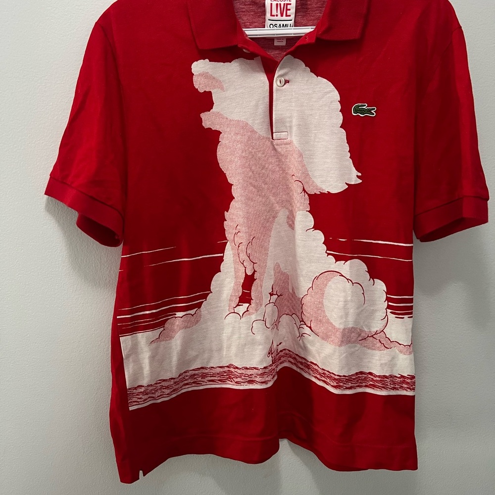 Lacoste Live Red and White Polo Shirt
